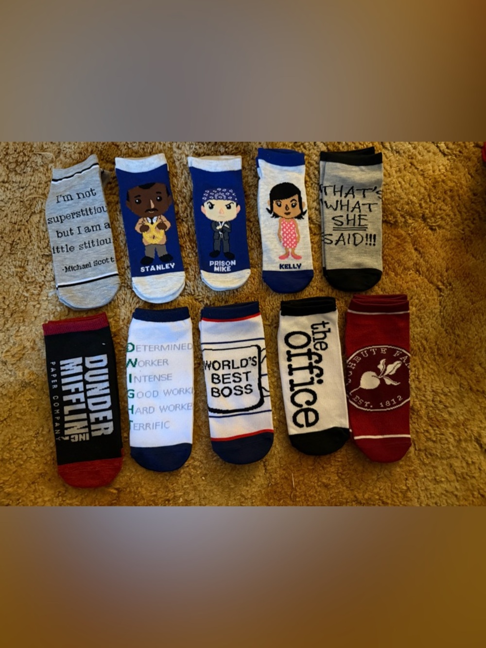 The Office Character Ankle Socks - Assorted Colors brand new